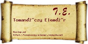 Tomanóczy Elemér névjegykártya