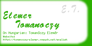 elemer tomanoczy business card